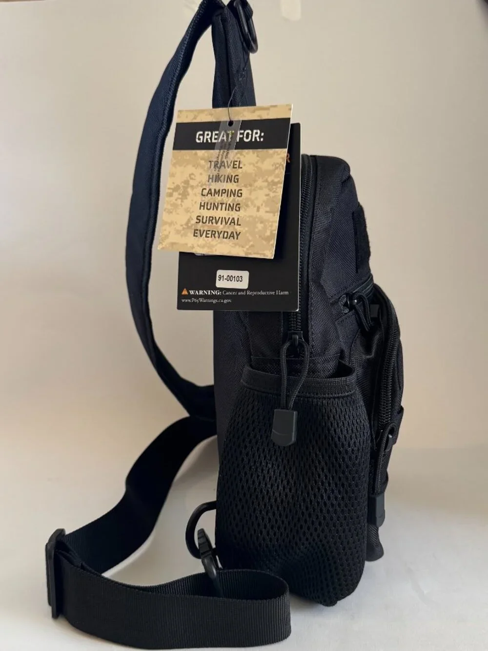 Bre Tactical Sling Bag Military Shoulder Backpack, Water Bottle Holder BL055